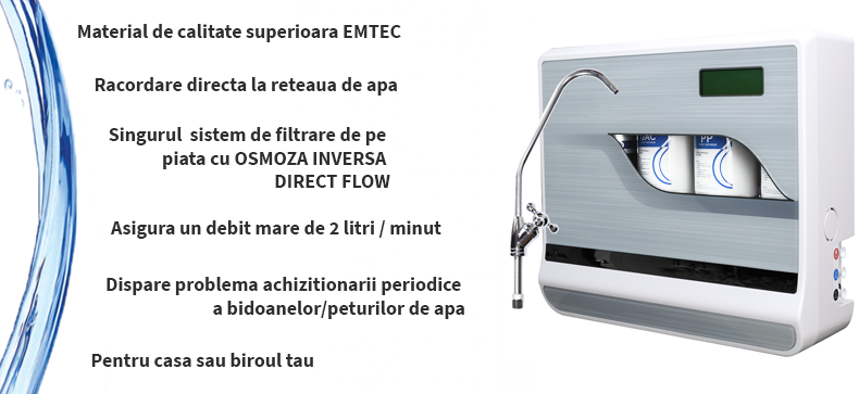 Sistem filtrare apa cu osmoza DIRECT FLOW (fara vas acumulare) RO 800 GPD-13