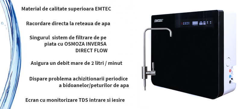 Sistem filtrare apa cu osmoza DIRECT FLOW (fara vas acumulare) RO 800 GPD-14