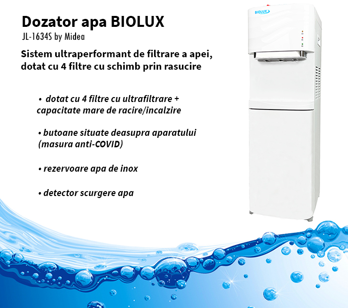 Dozator apa cu sistem de filtrare BIOLUX JL-1634S by Midea