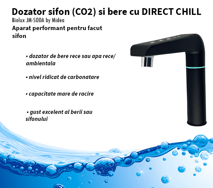 prezentare Dozator sifon CO2 cu bere sau apa rece si ambientala JM SODA by Midea